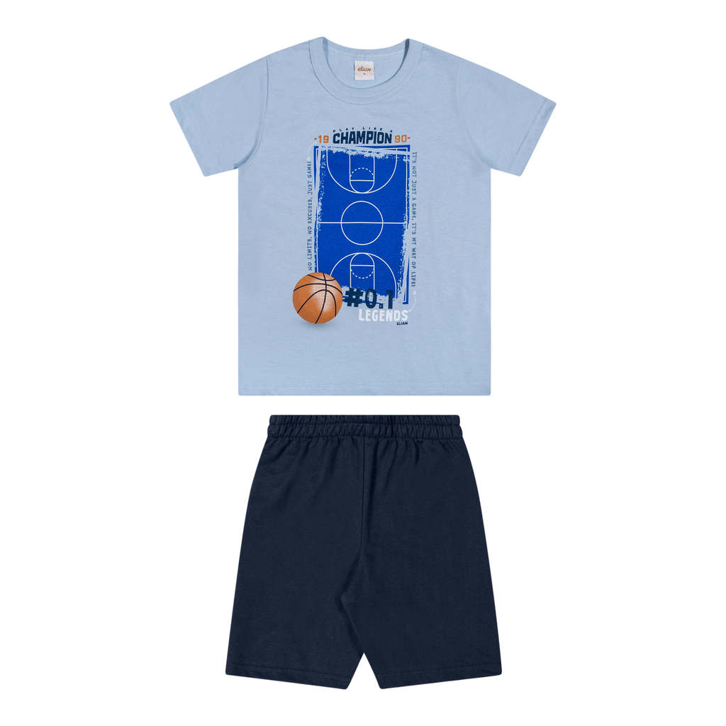Conjunto Infantil Menino Estampa Urbana Elian Azul em Oferta na Shopee