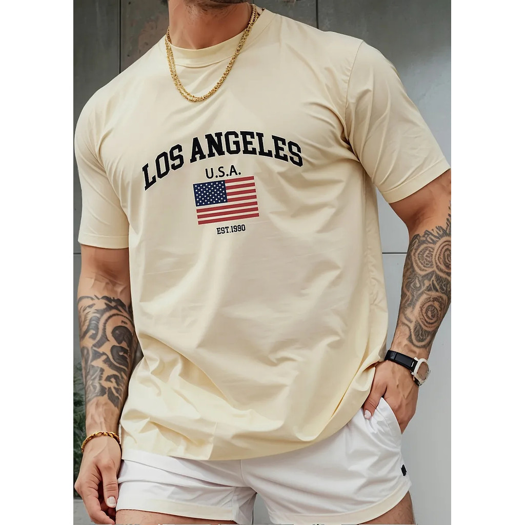 Camiseta Camisa Peruana Los Angeles 100% Algodão Malha Fria