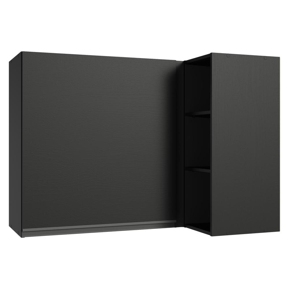 Armário Aéreo de Canto 1 Porta e Adega Preto Nice Madesa