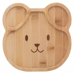 Prato Infantil de Bambu Cachorrinho Dog Lyor 20cm Pratinho Bebê Criança Refeição Introdução Alimentar Ecológico Presente