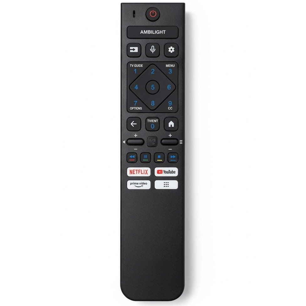 Controle Remoto Compatível com Smart TV Philips Ambilight 4K LED 50PUG7019 sem comando de Voz