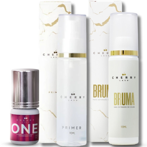 Kit Adesivo Cola One + Bruma + Primer Para Extensão de Cílios Cherry Lash Retenção Volume Russo. em Oferta na Shopee