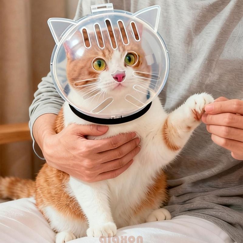 Gatos Espaço Capacetes Capa Cabeça Cinto Regulável Bolha Focinho Para Grooming Banho E Prego Trimmi