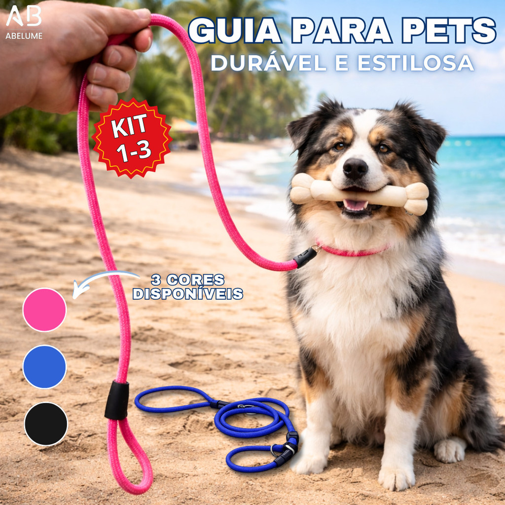 Guia unificada para Cachorro Coleira Ajustável com guia deslizante Alta Resistência em Oferta na Shopee