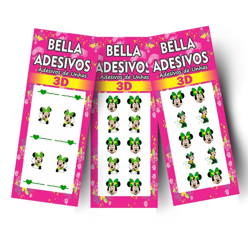 Adesivo de Unha Brasil Copa 2026 Copa do Mundo Nail Art Tendência Blogueira Kit 3D Prático