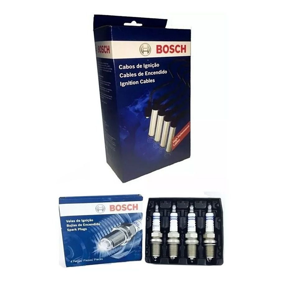 Kit Cabo E Vela Bosch Fox Gol G4 G5 Voyage 1.0 1.6 8v Flex jogo velas e cabos completo