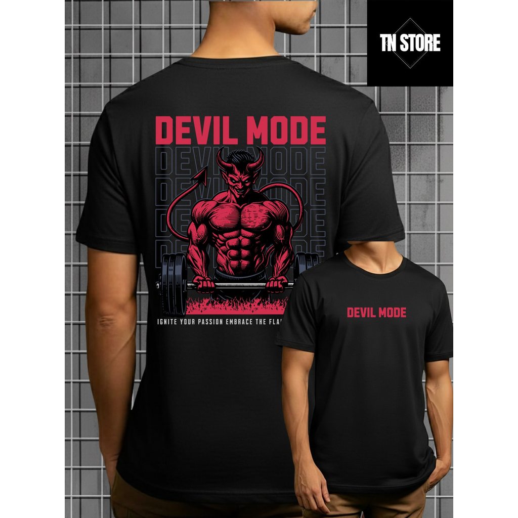 Camiseta Devil Mode Fitness Company Academia Camisa Blusa Unissex Masculino Feminino 100% Algodão Preto Branco Plus Size