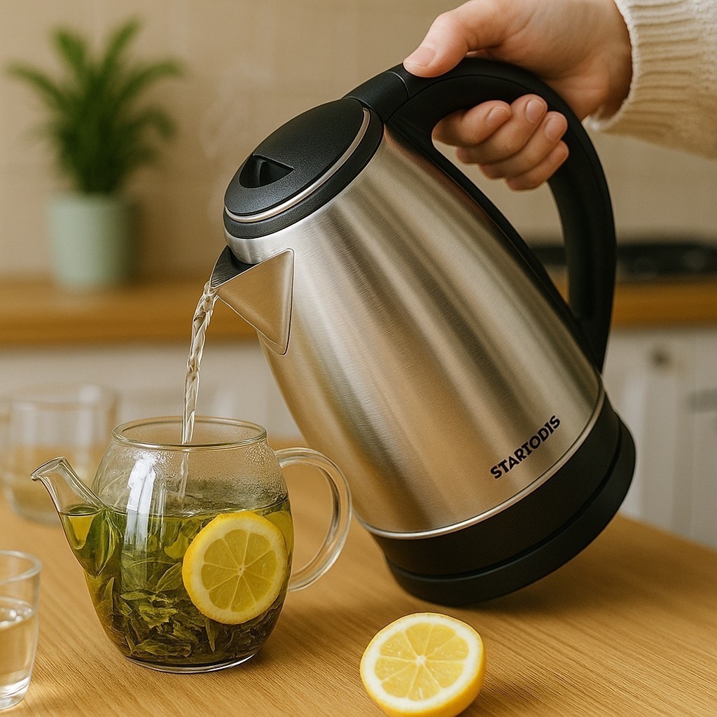 Chaleira Elétrica Desligamento Automático Prática Base 360 Em Inox Cozinha Drinks Bebidas Quente Achadinhos