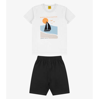 Conjunto Camiseta com Bermuda Menino Rovi Kids Branco em Oferta na Shopee