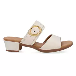 Tamanco Usaflex Feminino Salto Bloco Couro Fivela UD12001