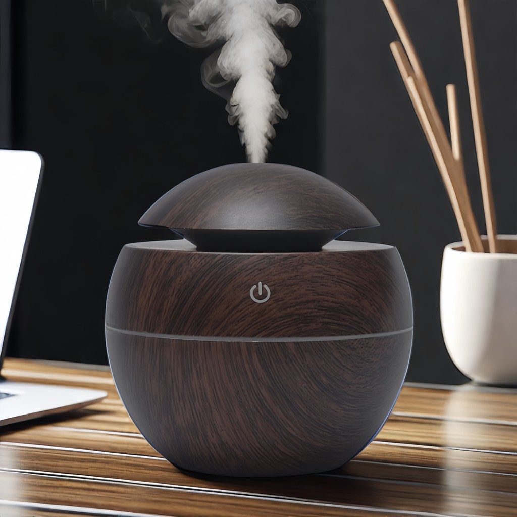 Umidificador de Ar USB Mini Difusor Aromático Silencioso com Luz LED para Quarto Escritório