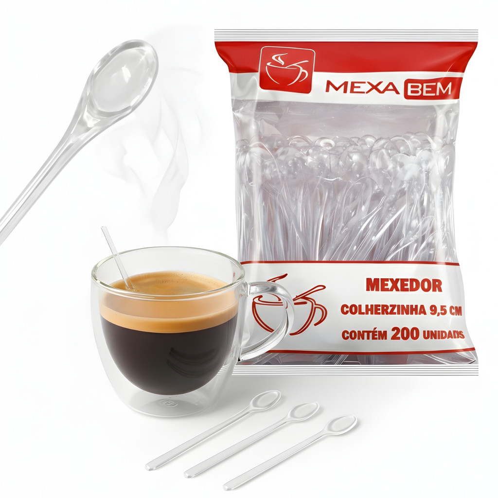 Mexedor Colherzinha Descartável Café Drinks Sobremesas 200 - 400un
