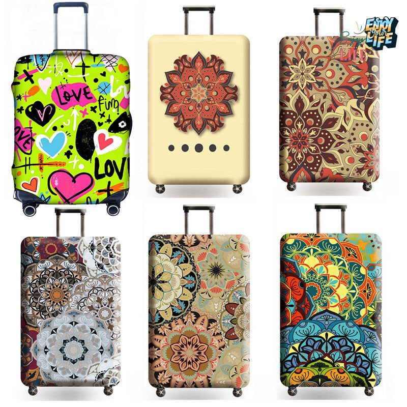 Protetor De Mala De Viagem Com Padrão Inferior , Elástico , Lavável , Capa De Bagagem Zíper Oculto , Adequado Para 18-32