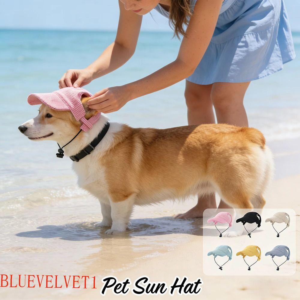 BLUEVELVET1 Boné De Beisebol Para Cães , Chapéus De Sol Respiráveis Ajustáveis Animais De Estimação , Veludo Com Furos A