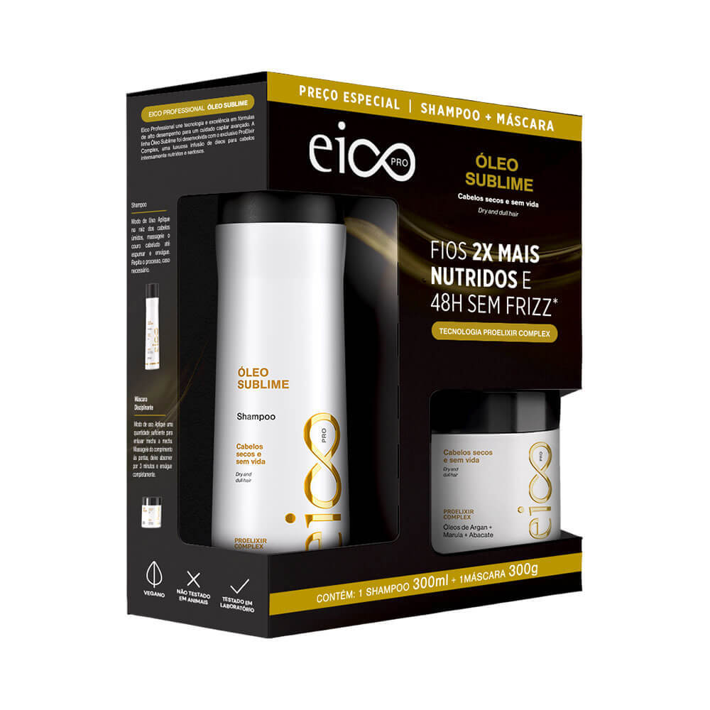 Kit Eico Shampoo 300ml + Máscara 300g Óleo Sublime