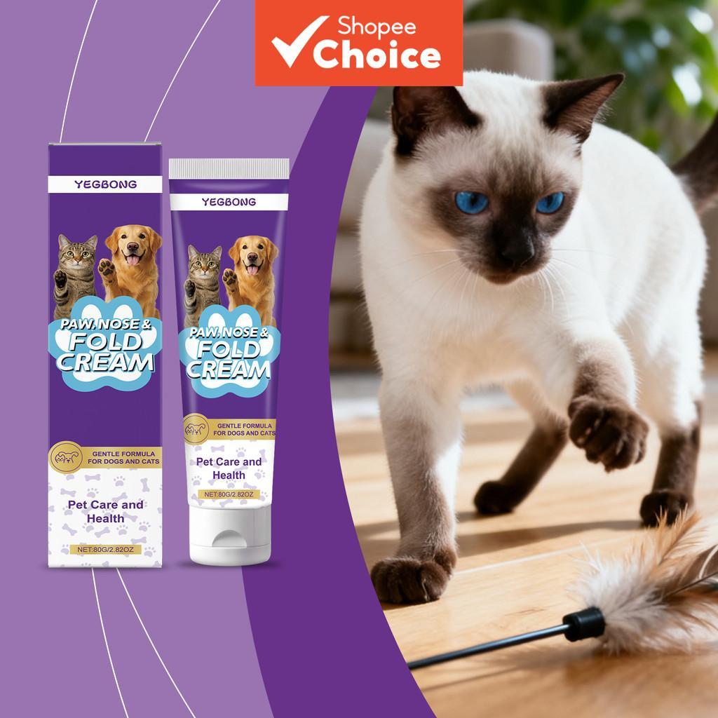  Creme Hidratante para Patas Pet 80g Protetor para Patas Rachadas Secas de Cães e Gatos Portátil