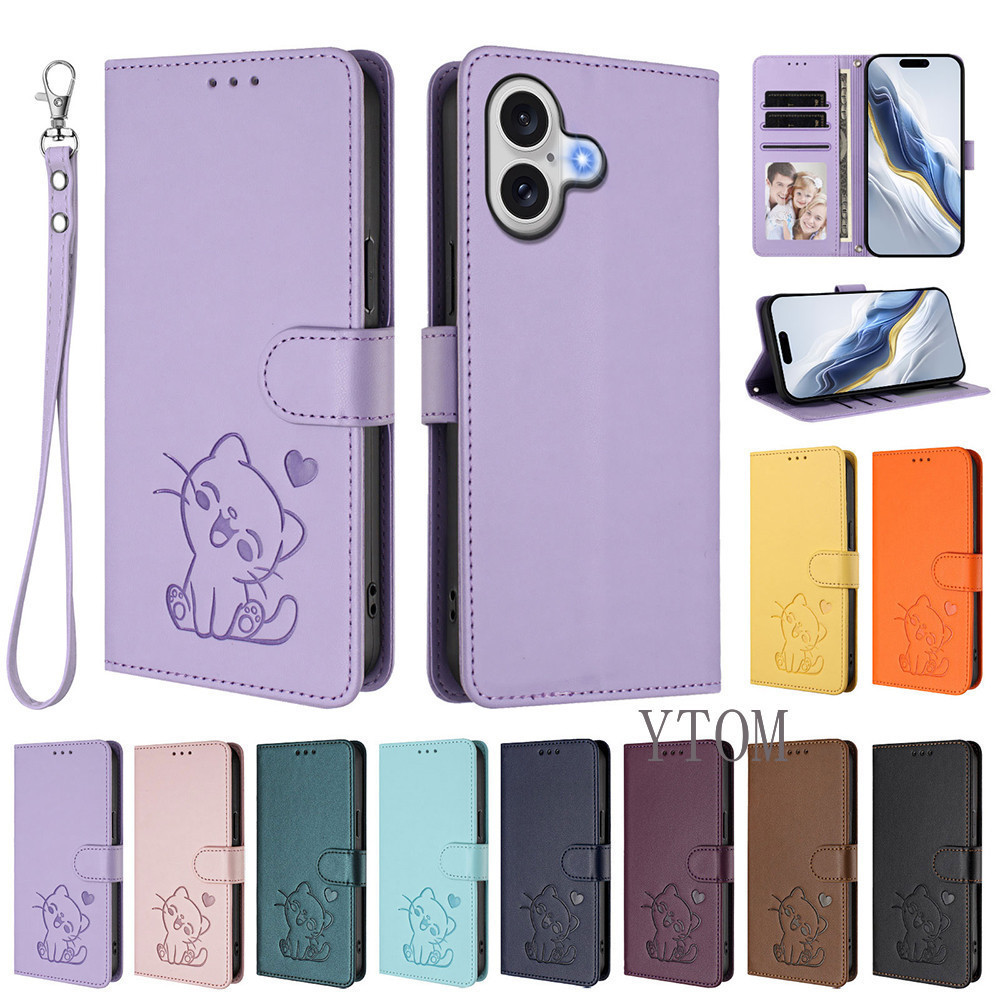 Capa De Telefone Para Samsung Galaxy A14 A34 A54 A13 A23 A33 A53 A73 A52 A52S A22 A32 4G 5G Meninas Bonito Gato Carteira