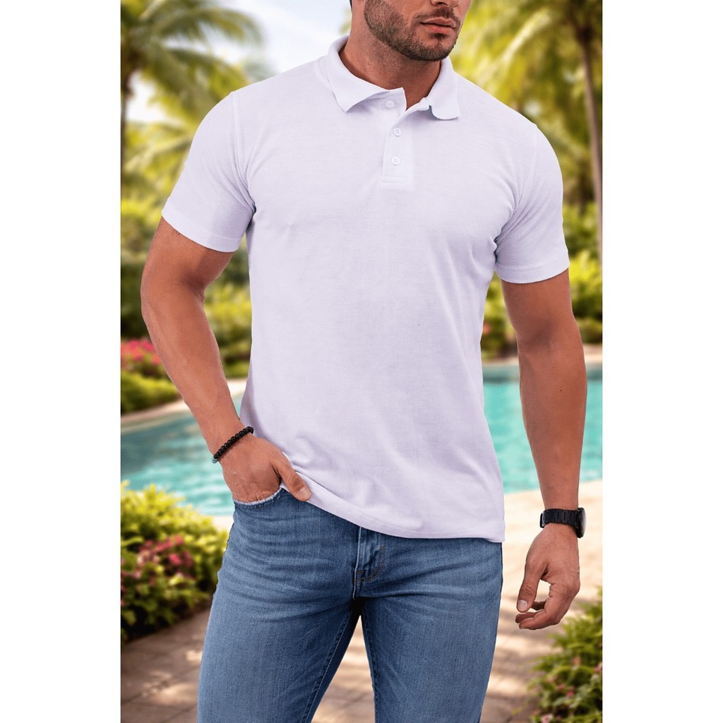 Camiseta Polo Masculina Social Básica Camisa Gola Polo Para Homem