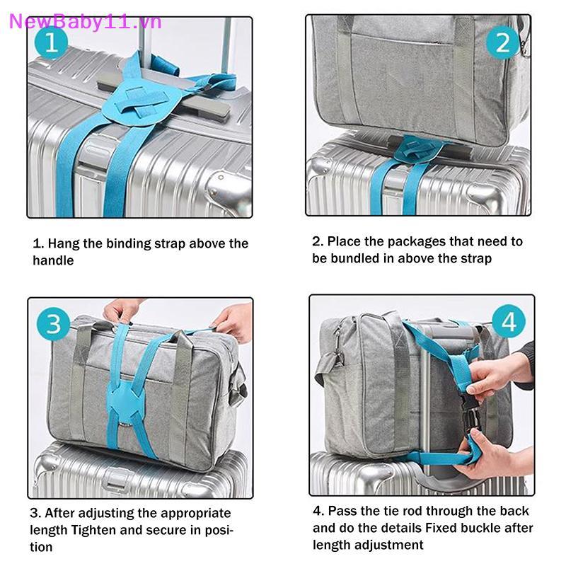 NewBaby Alça De Bagagem Elástica Ajustável Mala Gravata Cintas Fita De Fixação Seguro Anti-Roubo Cinto De Empacotamento 