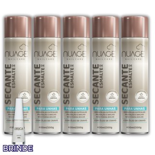 Kit 5un Spray Secante de Esmalte para Unhas 400ml NUAGE + Brinde Esmalte Lenda  Drica em Oferta na Shopee