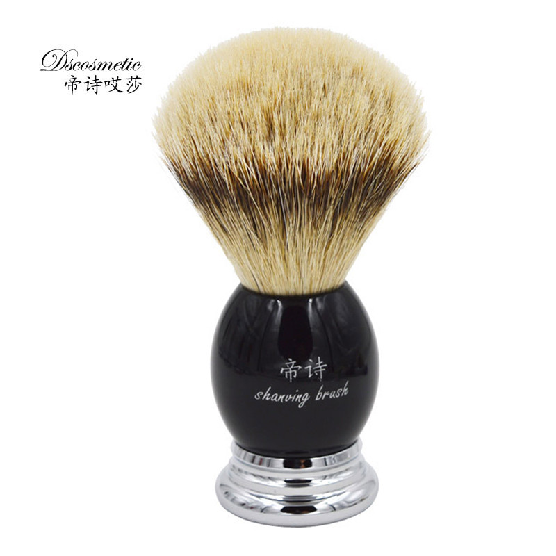 Dishi prata ponta Troll texugo escova de barbear de cabelo escova de barba masculino escova de espuma de barbear sabão e