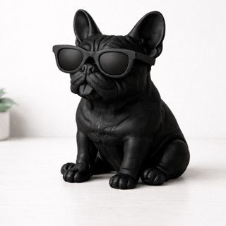 Bulldog Decorativo com Óculos Preto 14cm | Estátua Moderna | Decoração para Sala e Escritório em Oferta na Shopee