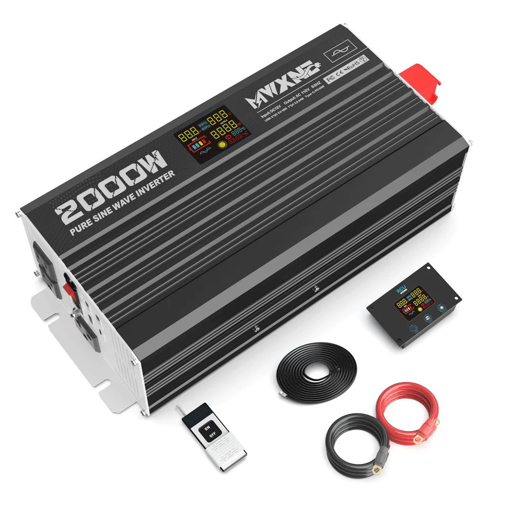 Conversor De Grade Dc Para Ac De Alta Qualidade , 12v A 110v 120v Inversor De Energia De Onda Senoidal Pura 2000w 3000w