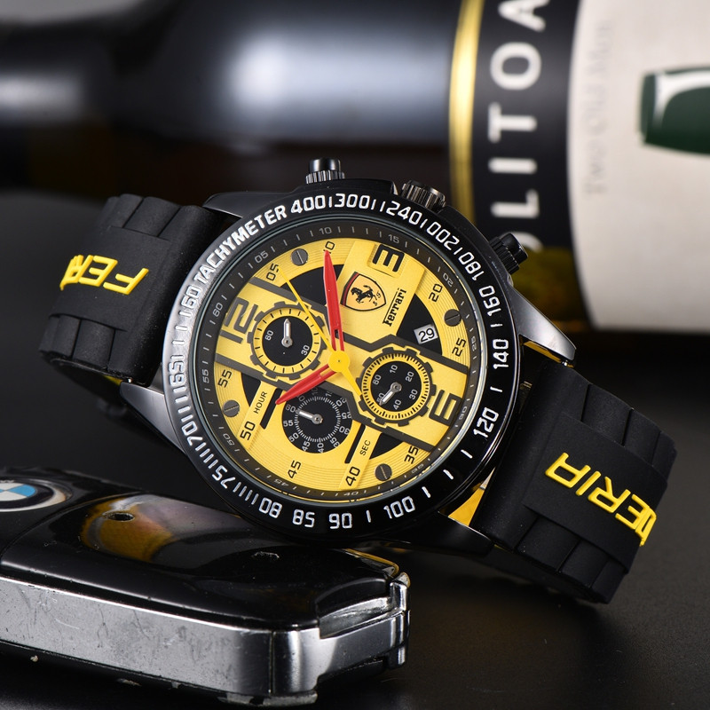 FERRARI Relógio de Pulso Masculino Relógio de Quartzo de Seis Mãos Multi-Função Cronógrafo Relógio Top Marca Moda Série