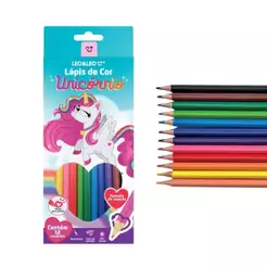 Lápis de Cor Formato Coração Unicórnio 12 Cores Leo&Leo Leonora - 10583