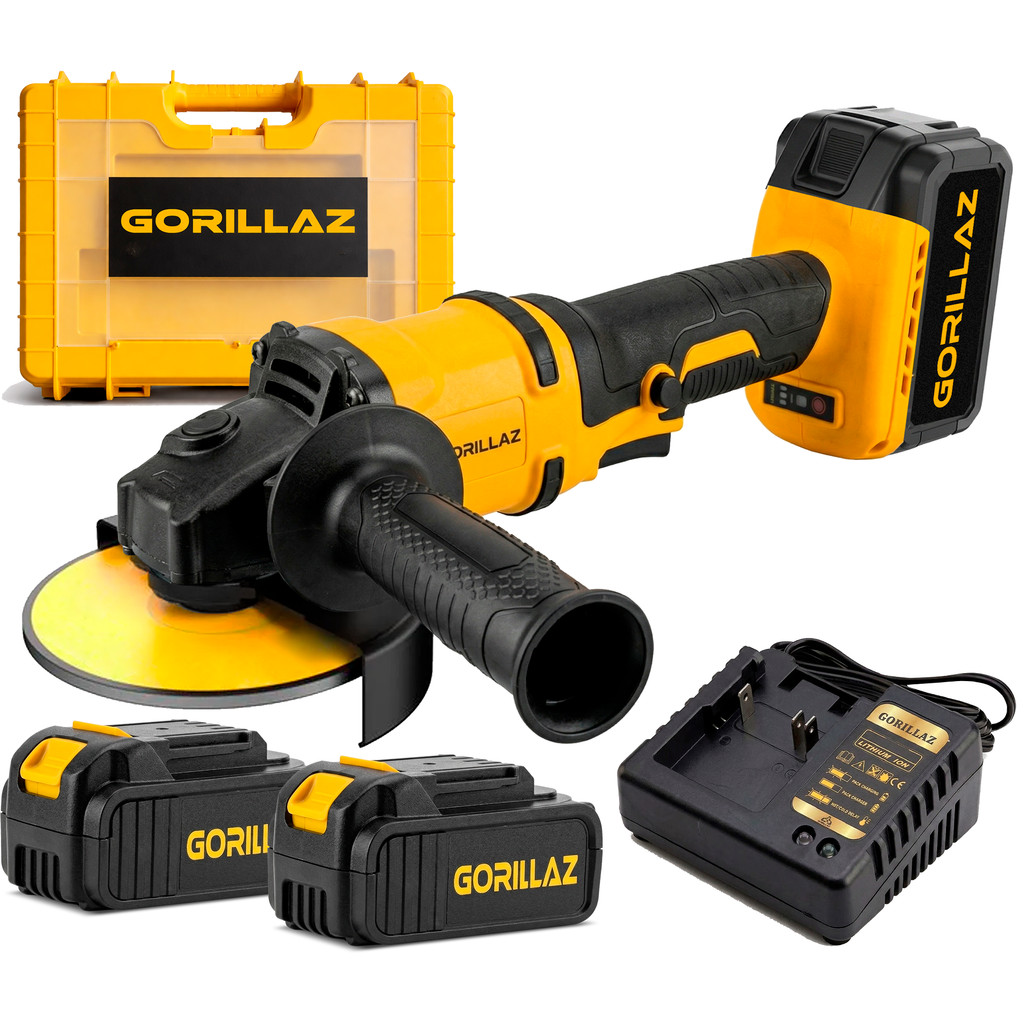 Esmerilhadeira Lixadeira Angular 2 Baterias 4000mah 21v 4.1/2 Com Acessórios Geb-4000 Gorillaz
