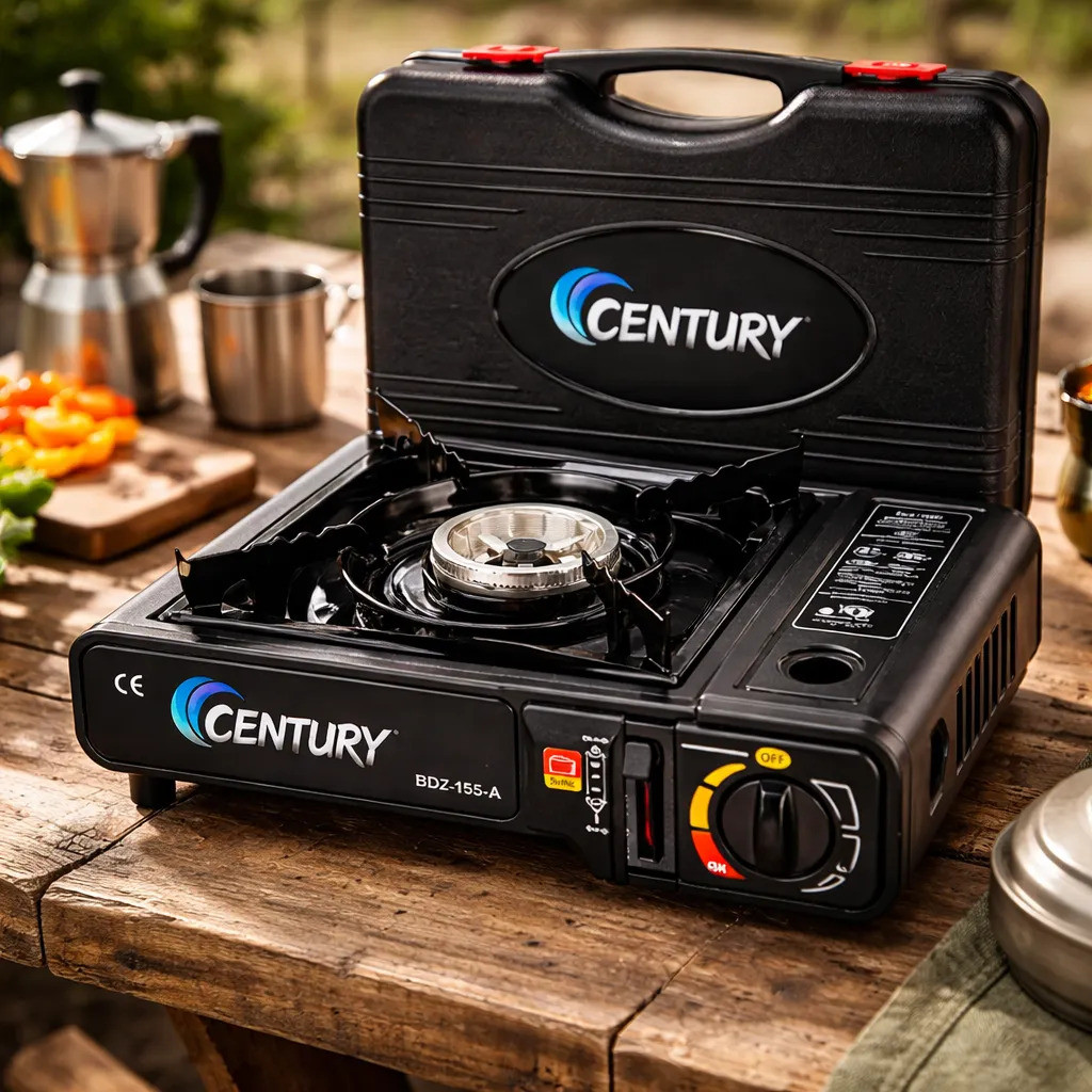 Fogareiro A Gás Portátil Mesa Acendimento Automático Camping Pesca Viagem Compatível Botijão Convencional 1 Boca Century
