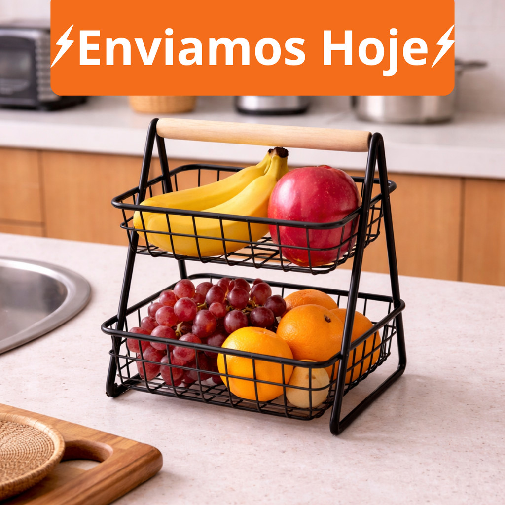 Fruteira de Mesa ou Cesto Multiuso Cesta de metal portátil Organizador para Casa Cozinha Escritório ES em Oferta na Shopee