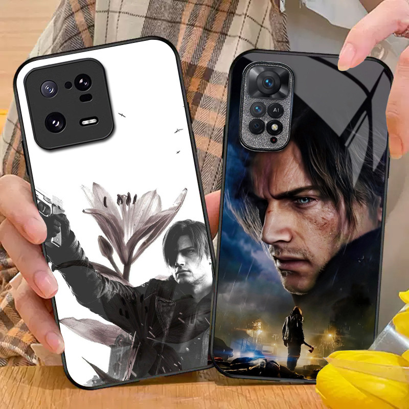Resident Evil Leon Kennedy 03 Capa De Telefone De Vidro Para Xiaomi POCO X7 X3 X4 GT NFC X5 X6 PRO 5G F3 F4 F5 M3 M4 M5