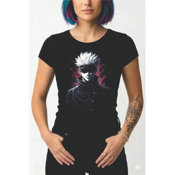 Baby Look  Preta Estampa Moderna Estilo Jovem e Confortável