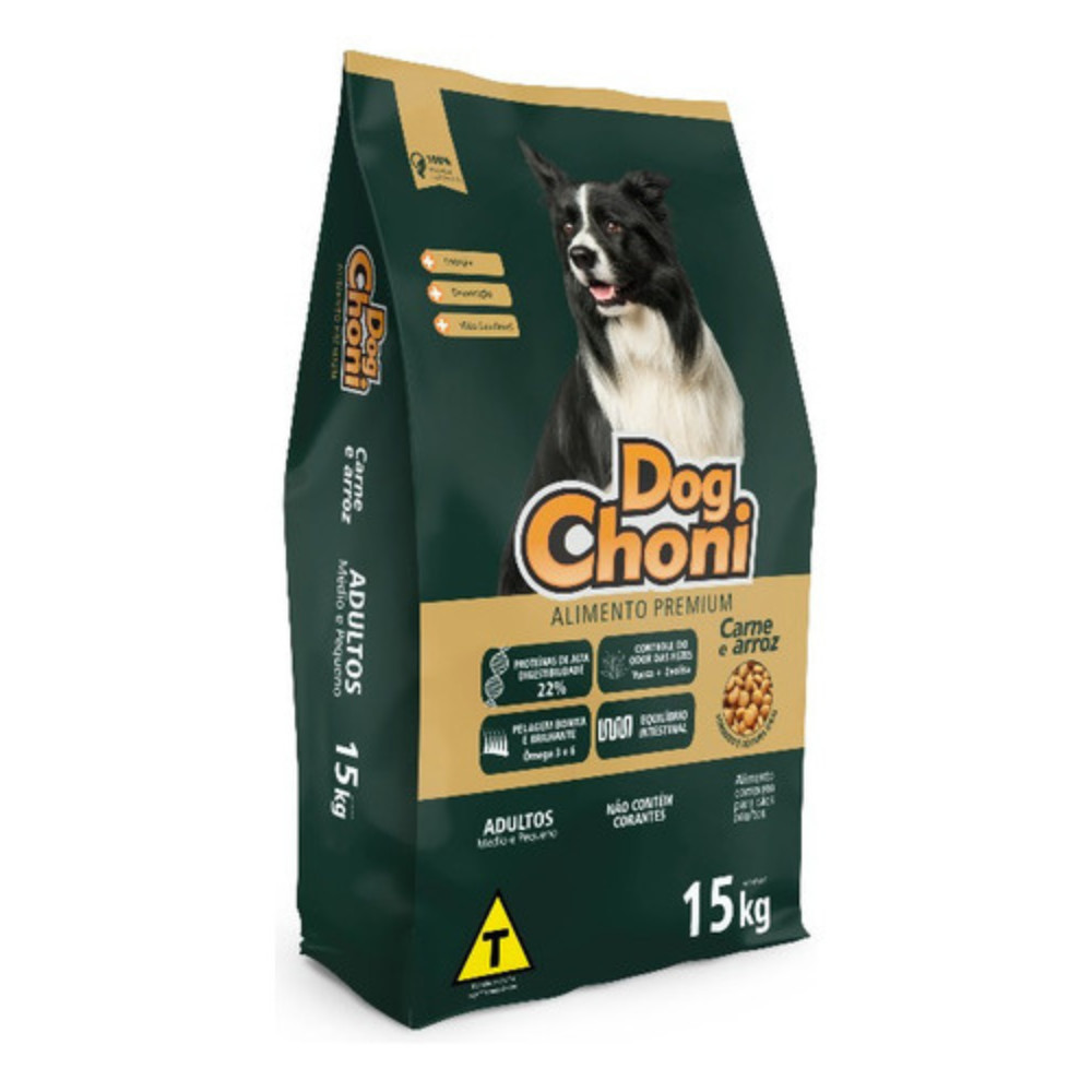 Dogchoni Caes Adultos Sabor Carne E Arroz 15kg