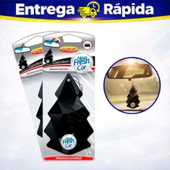 Odorizante Carro Folhinha Luxcar New Fresh Car Three Sortido