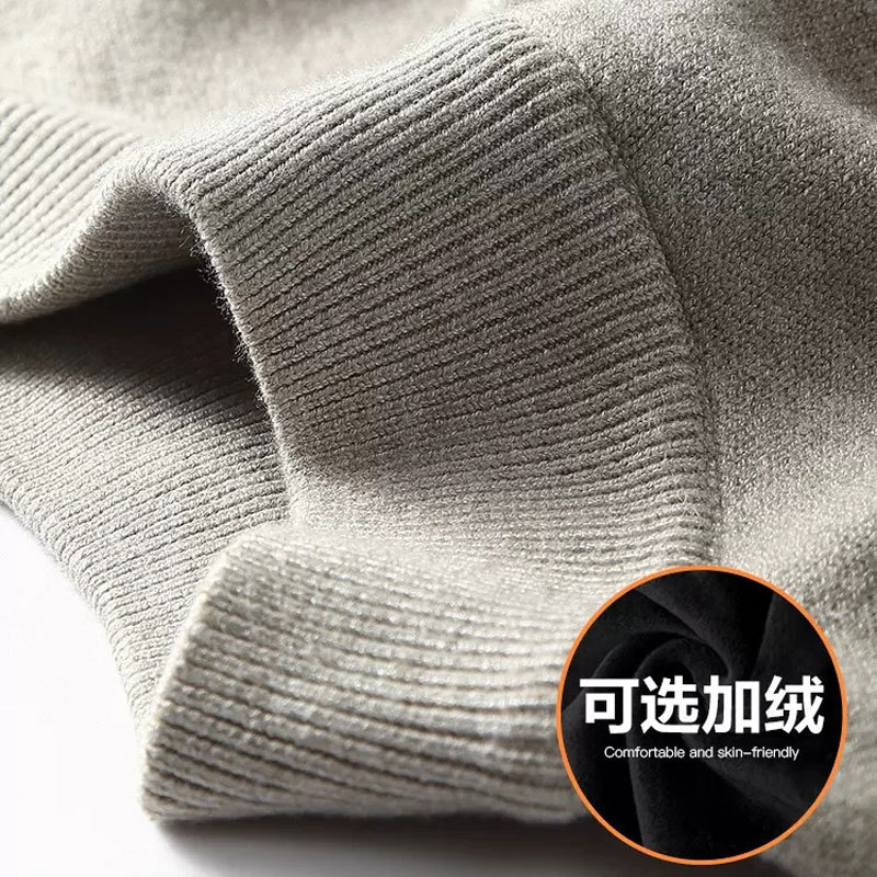 Outono inverno malhas masculinas meia gola alta roupas superiores masculinas roupa interior exterior forro de lã camisol