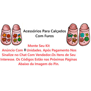 Kit 08 Pins Botons De Sapato , Acessórios Para Sapatos em Oferta na Shopee