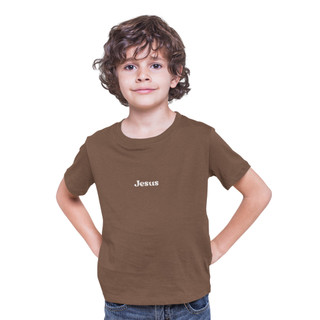 Camisetas Básicas Infantil Jesus Minimalista Unissex Cristã -  Algodão Respirável