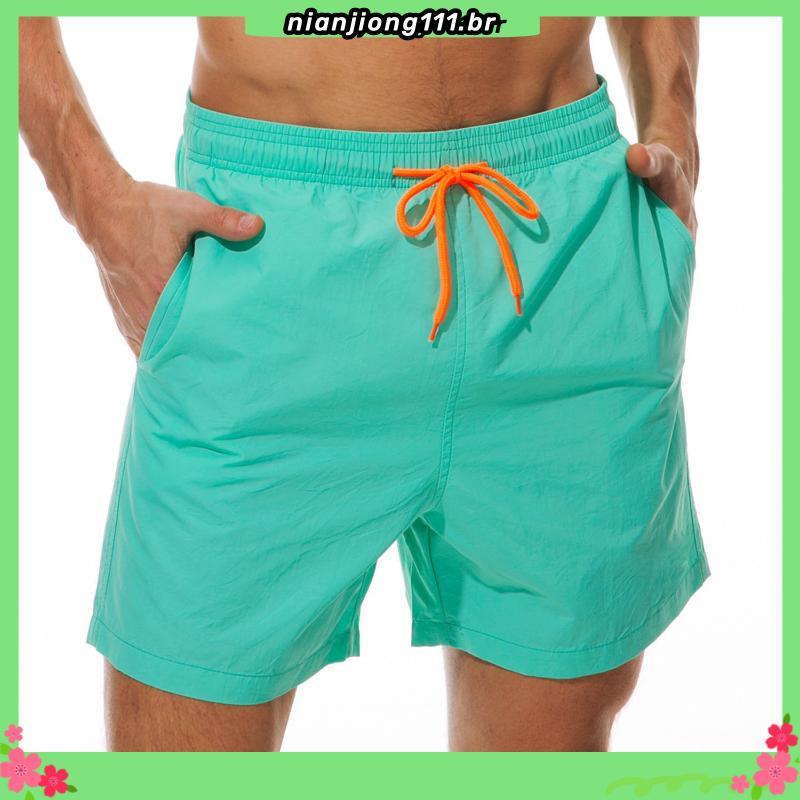 Kit 4 Shorts Tactel Masculino Sandrini Elastano Esporte Dia a Dia Masculinas