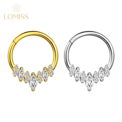 Piercing Septo Orelha Argola Aço Cirúrgico Segmento Articulado Zircônias Nariz Conch Daith Helix