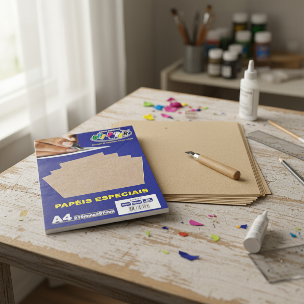 Papel Kraft A4 Natural 180g Off Paper 50 Folhas