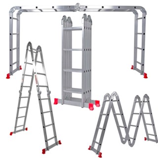 Escada Articulada 4x4 De Aluminio 16 degraus Worker Oferta em Oferta na Shopee