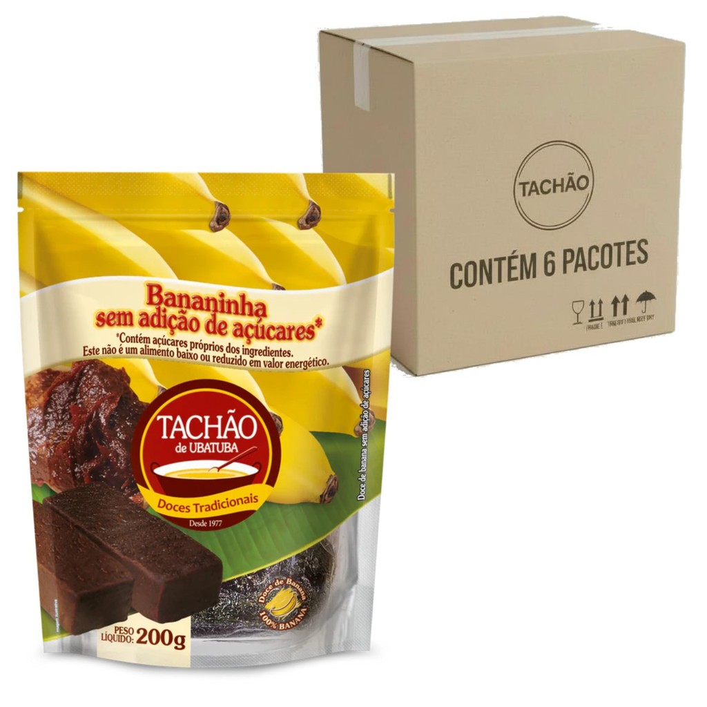 Kit 6un Bananinha s/ adição de Açúcar TACHÃO DE UBATUBA 200g
