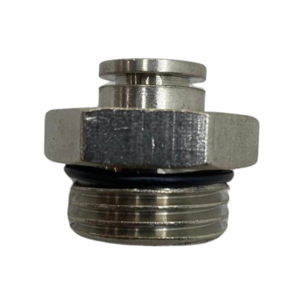 Conexão Reta Metálica Engate Tubo 4mm Rosca 1/4 BSP Pneumática Ar Água