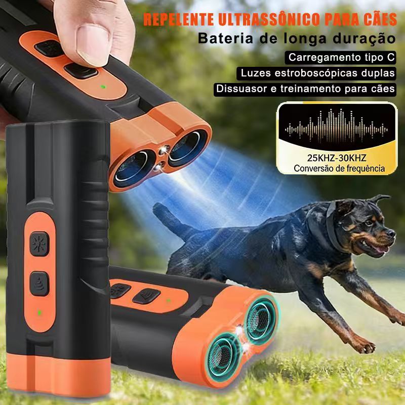 Repelente Ultrassônico para Cães Duplo Emissor Portátil Anti Latidos com LED Controle  de Pets Leve e Fácil de Usar TADA em Oferta na Shopee