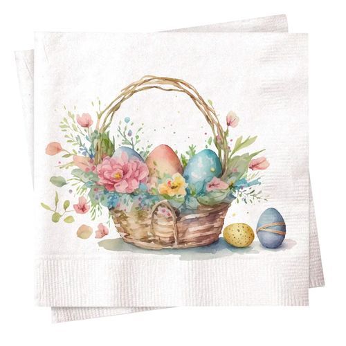 Guardanapo Papel Páscoa Cesta Ovos Coloridos 33x33cm 20 Uni em Oferta na Shopee