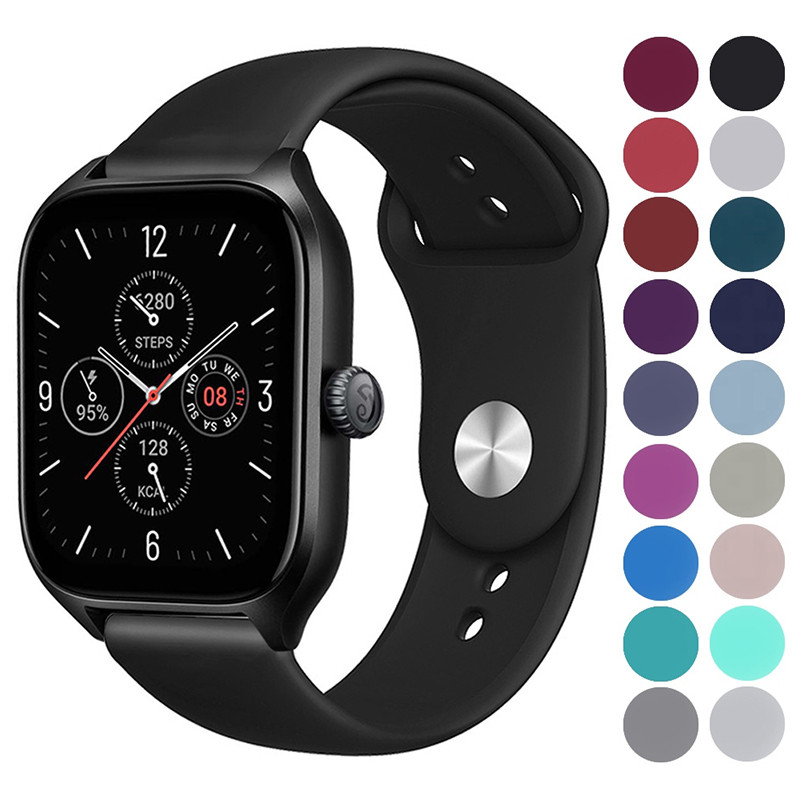 Pulseira De 22 20mm Silicone Para Amazfit GTR GTS 4 3 2 2e Mini Bip 6 5/U Pro/GTR 42mm/Amazfit/Samsung Galaxy Watch