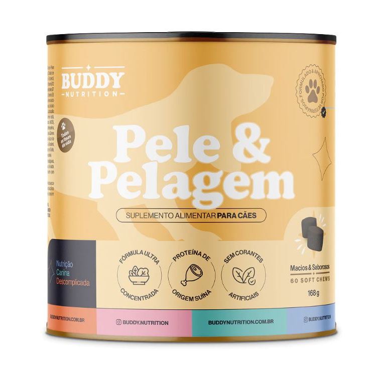SUPLEMENTO ALIMENTAR BUDDY NUTRITION PELE & PELAGEM PARA CAES - 168G
