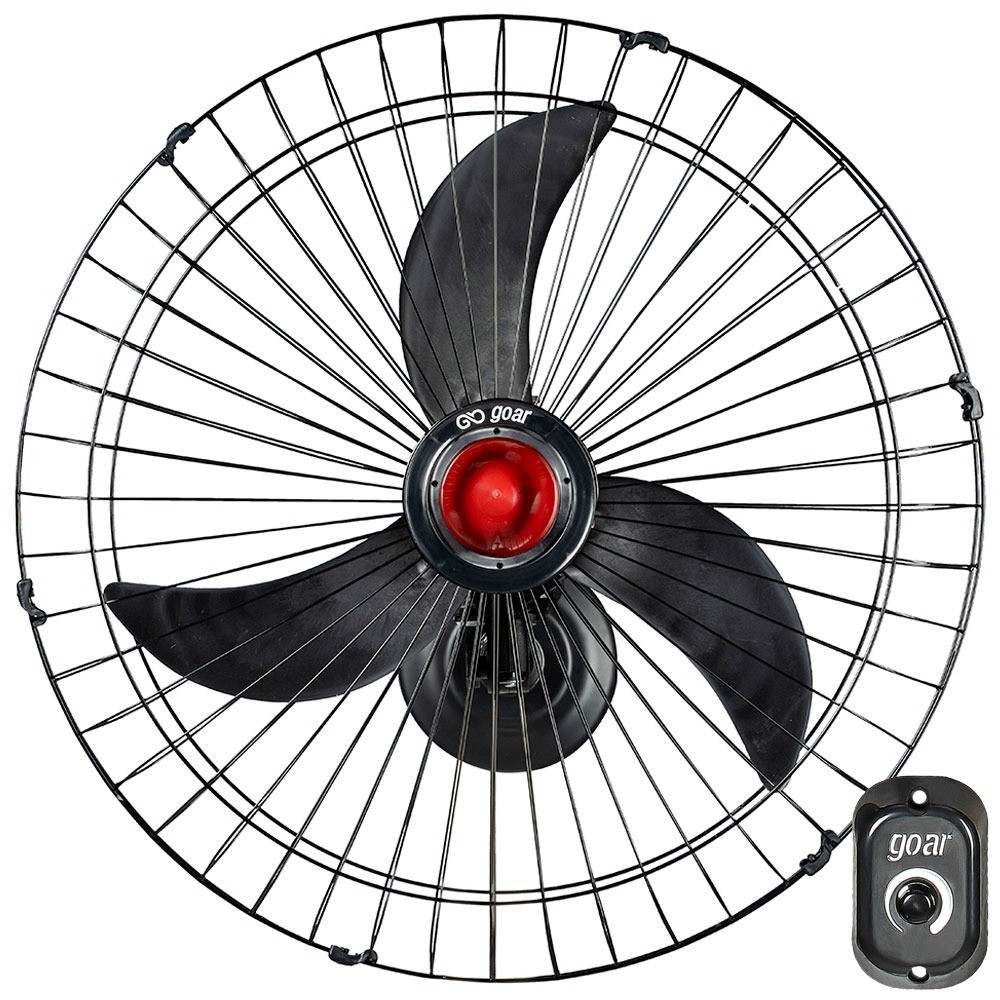 Ventilador de parede 70 cm oscilante preto - V70P - Goar